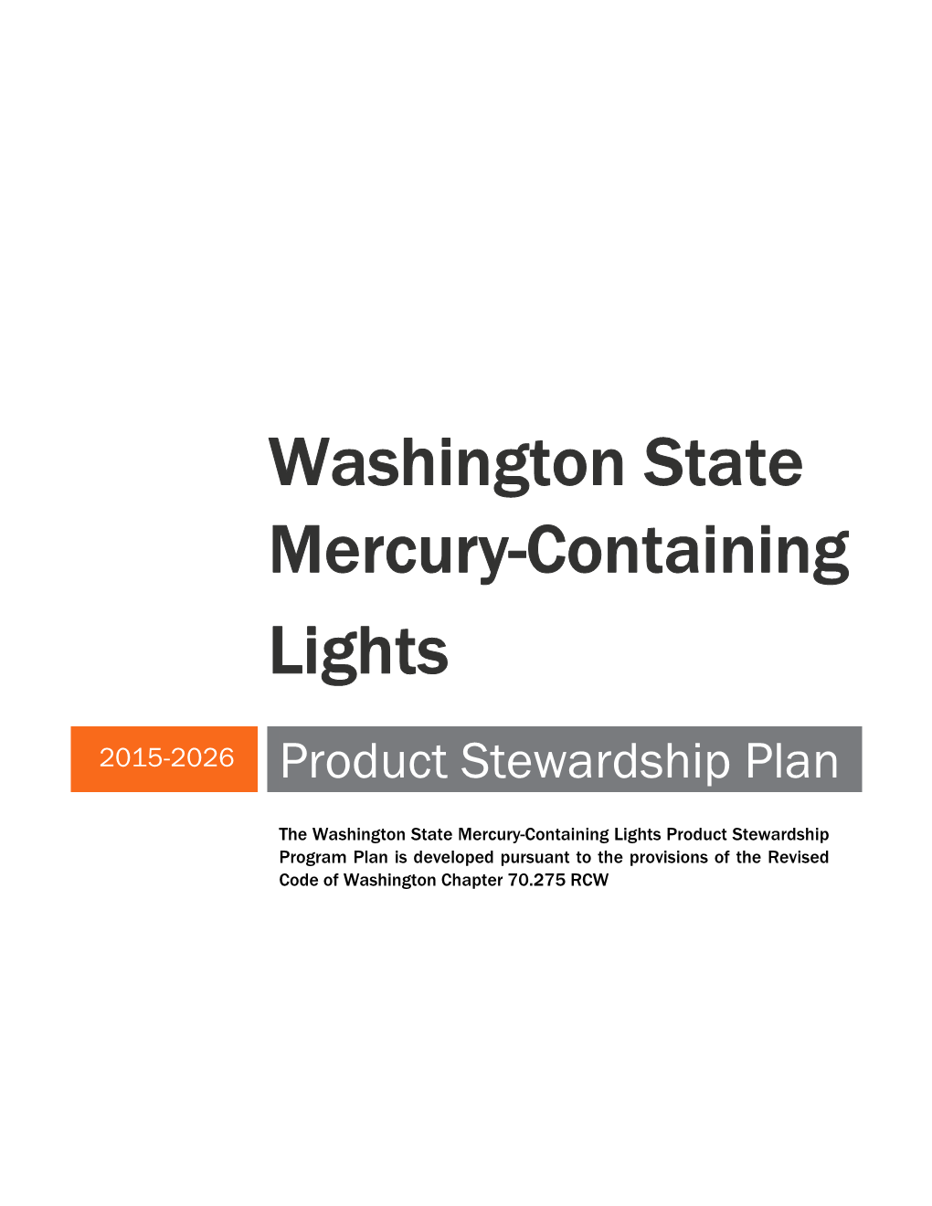 Washington State Mercury-Containing Lights