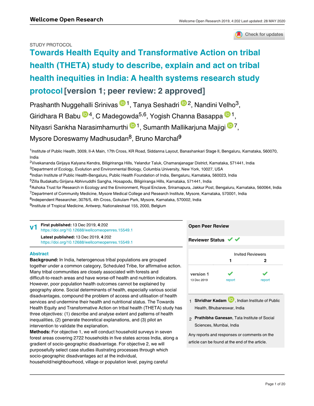 Towards Health Equity and Transformative Action on Tribal