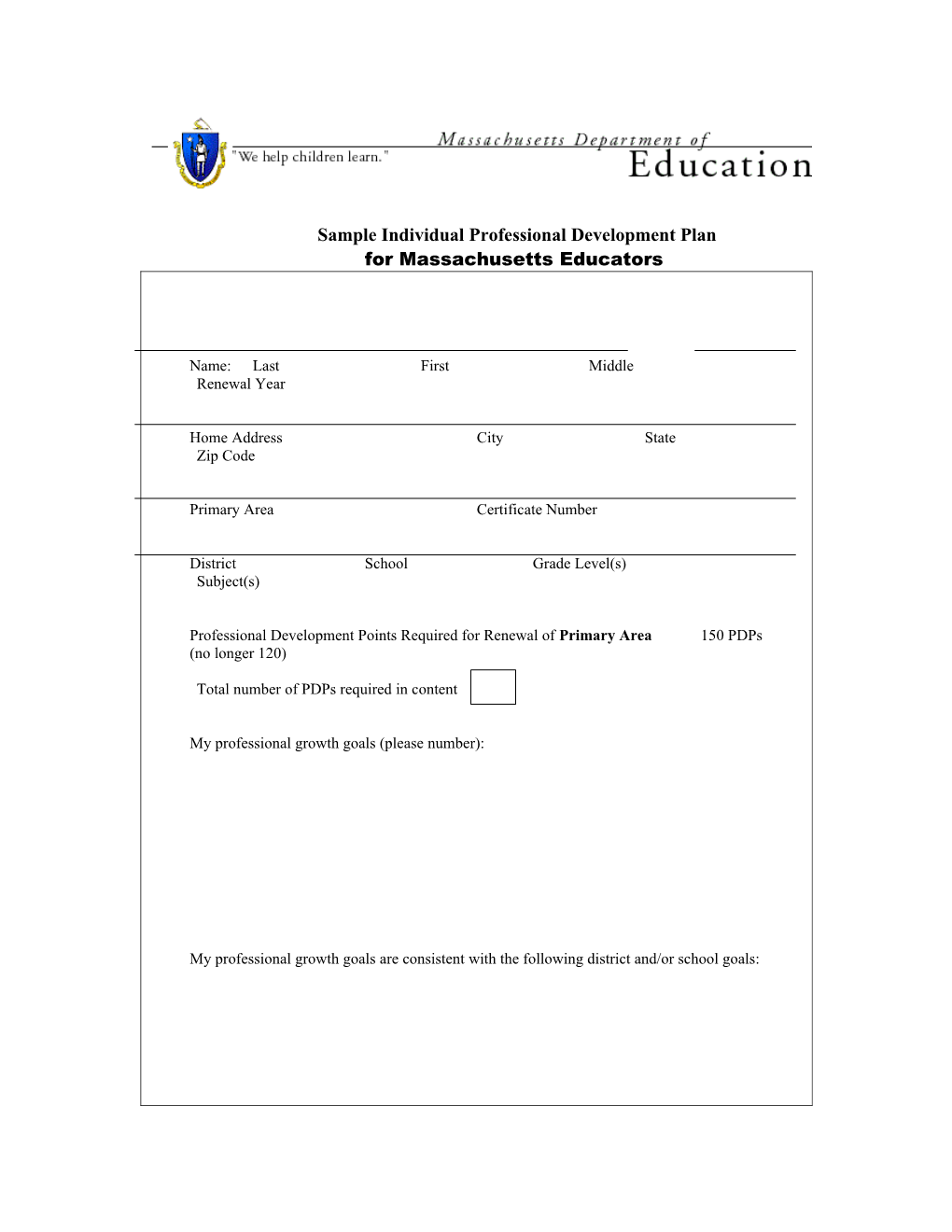 Individual Professional Development Plan