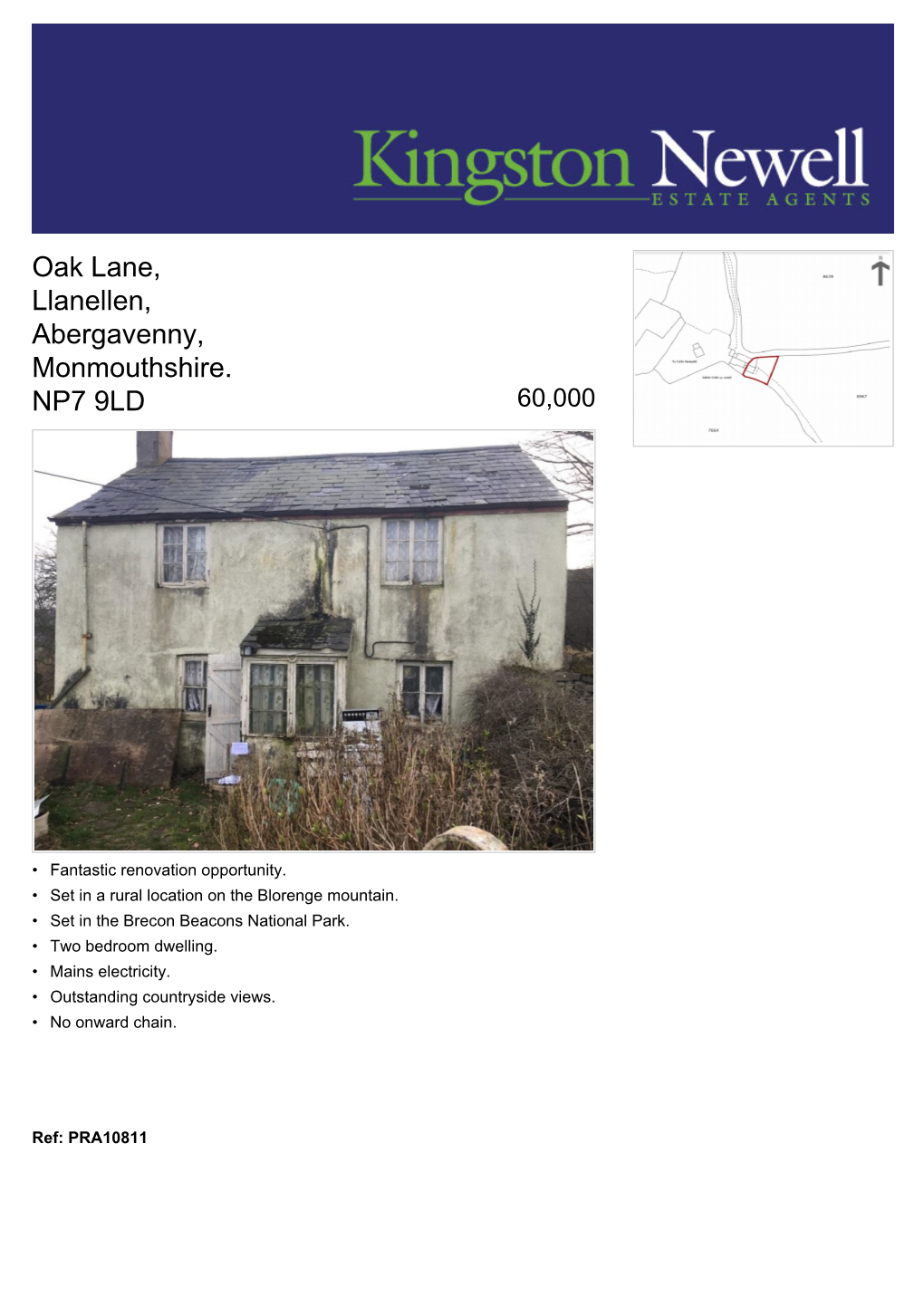 Oak Lane, Llanellen, Abergavenny, Monmouthshire. NP7 9LD 60,000