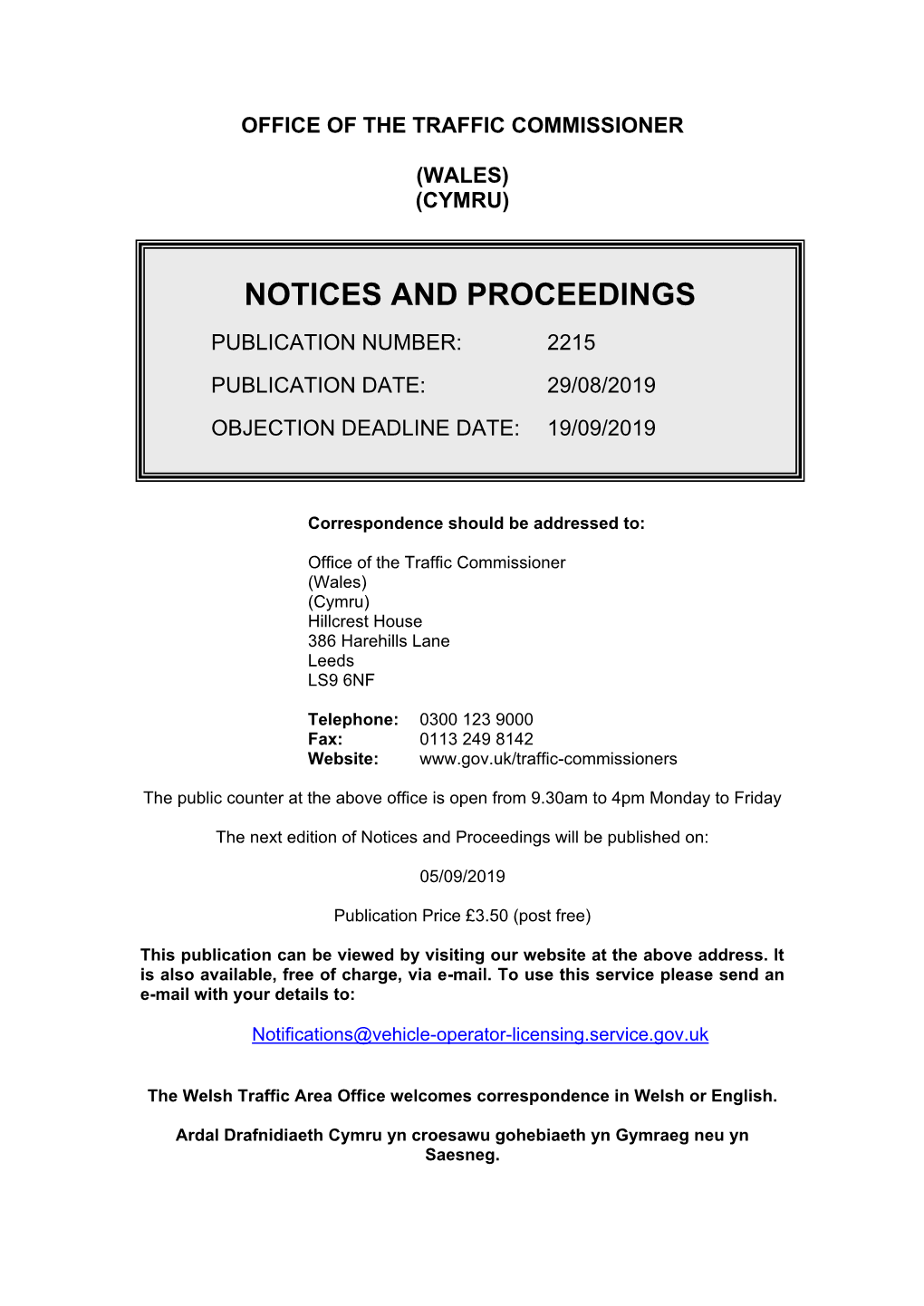 Notices and Proceedings