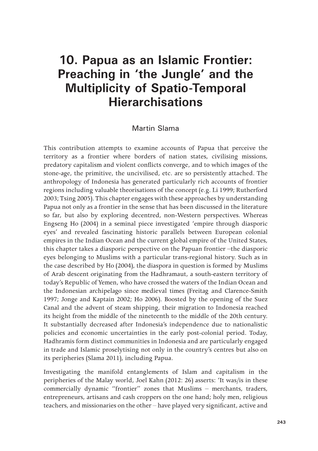 10. Papua As an Islamic Frontier: Preaching in 'The Jungle'