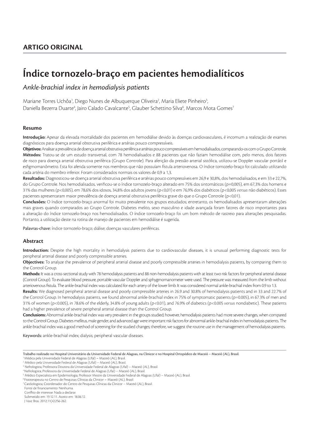 Ankle-Brachial Index in Hemodialysis Patients