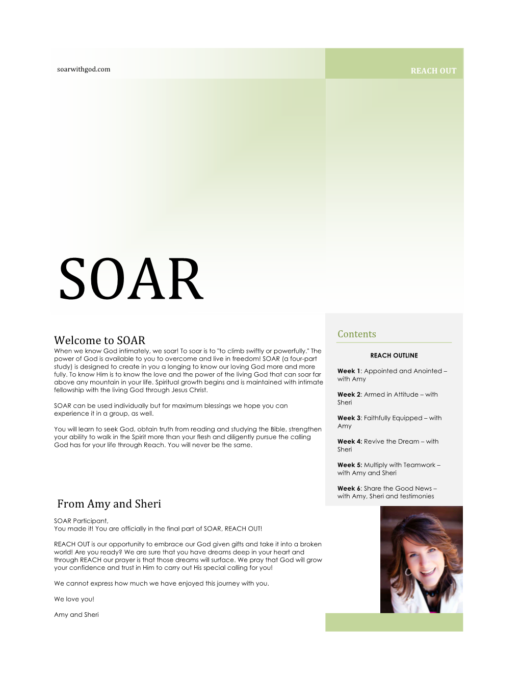 From Amy and Sheri Welcome to SOAR