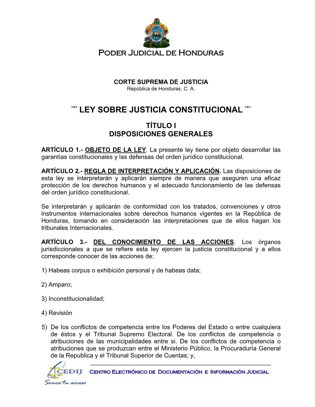Ley Sobre Justicia Constitucional ¨¨