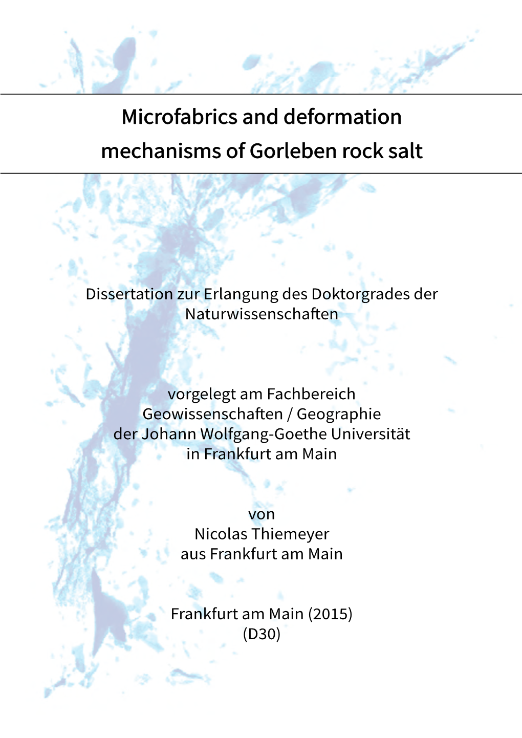 Microfabrics and Deformation Mechanisms of Gorleben Rock Salt