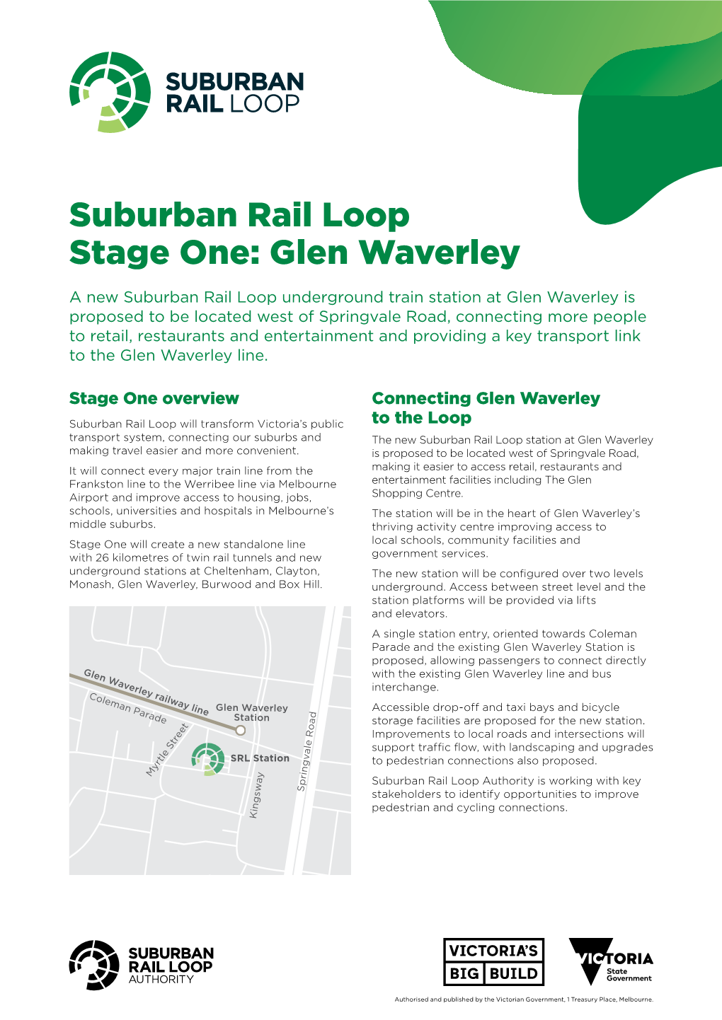 Suburban Rail Loop Stage One: Glen Waverley