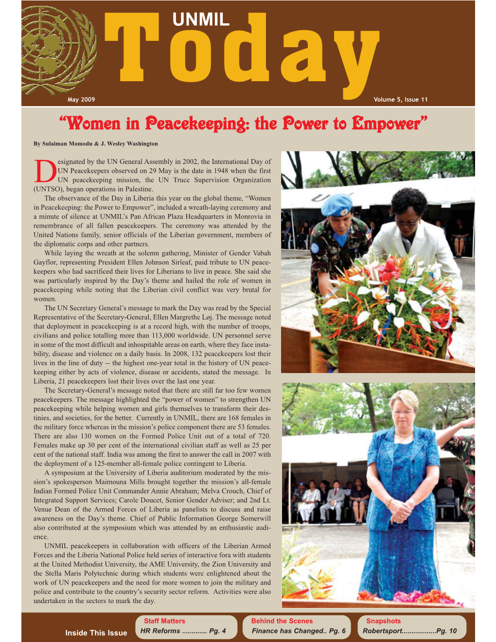 “Women in Peacekeeping: the Power to Empower”