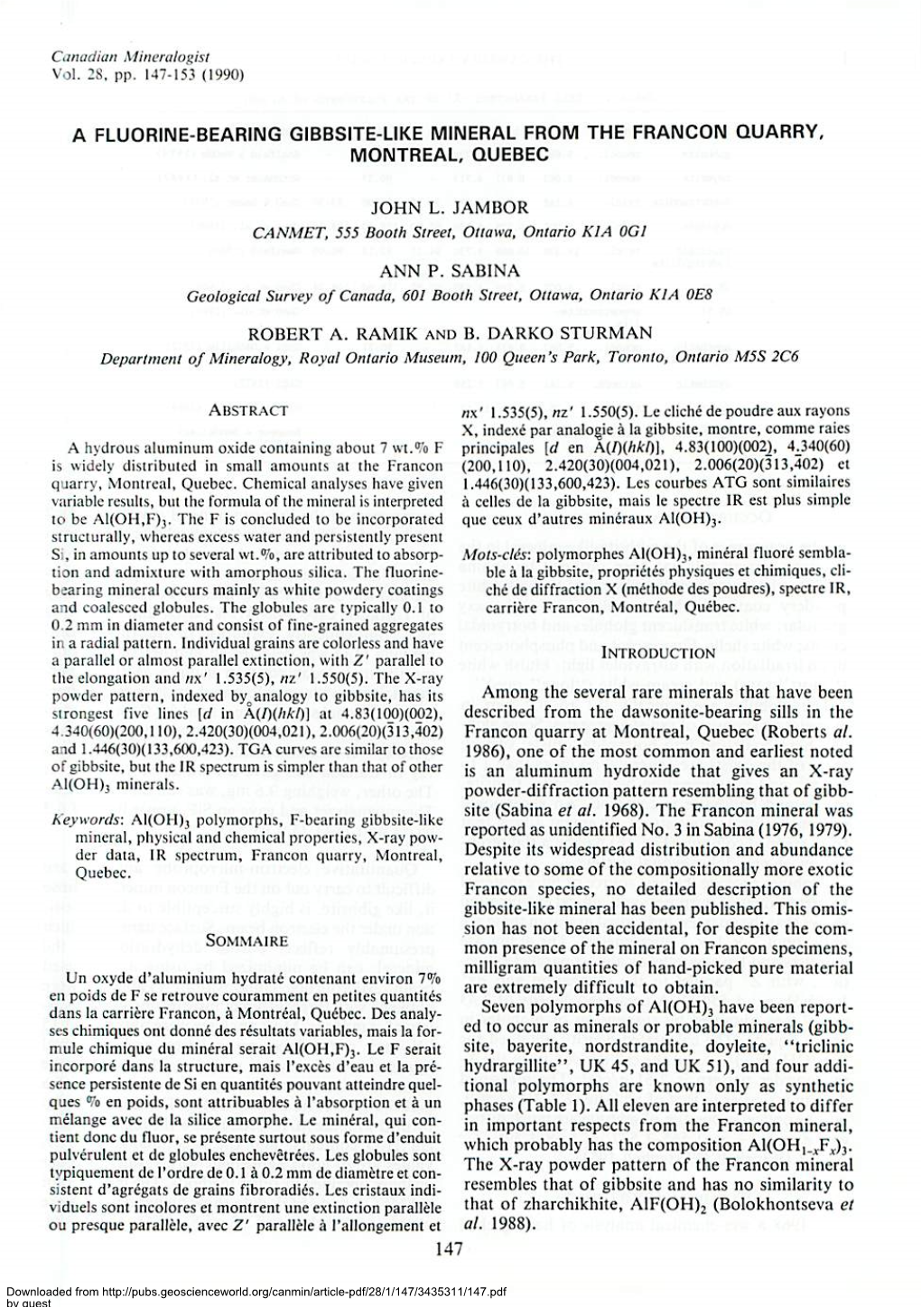 A Fluorine-Bearing Gibbsite-Like Mineral from the Francon Quarry