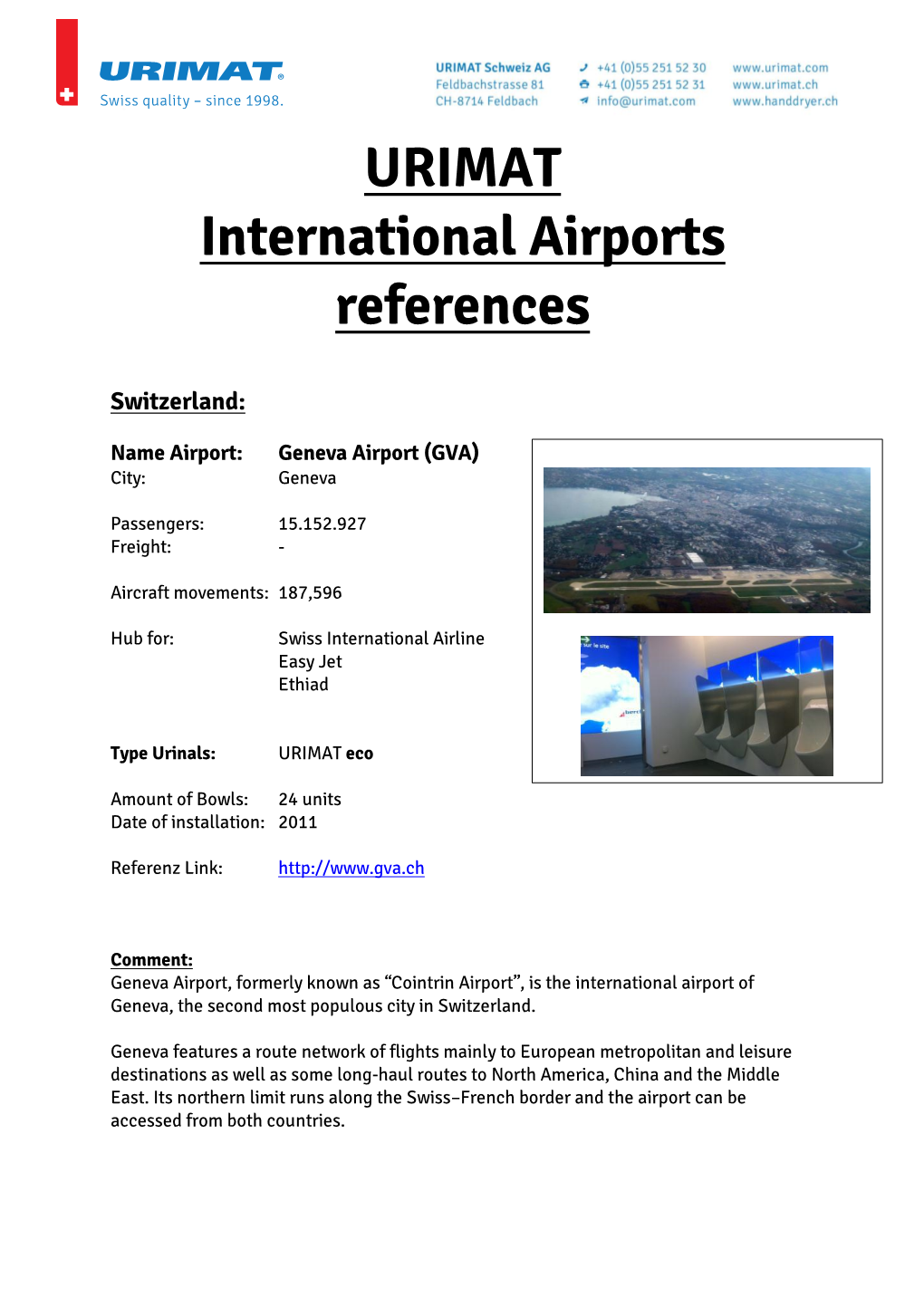 URIMAT International Airports References