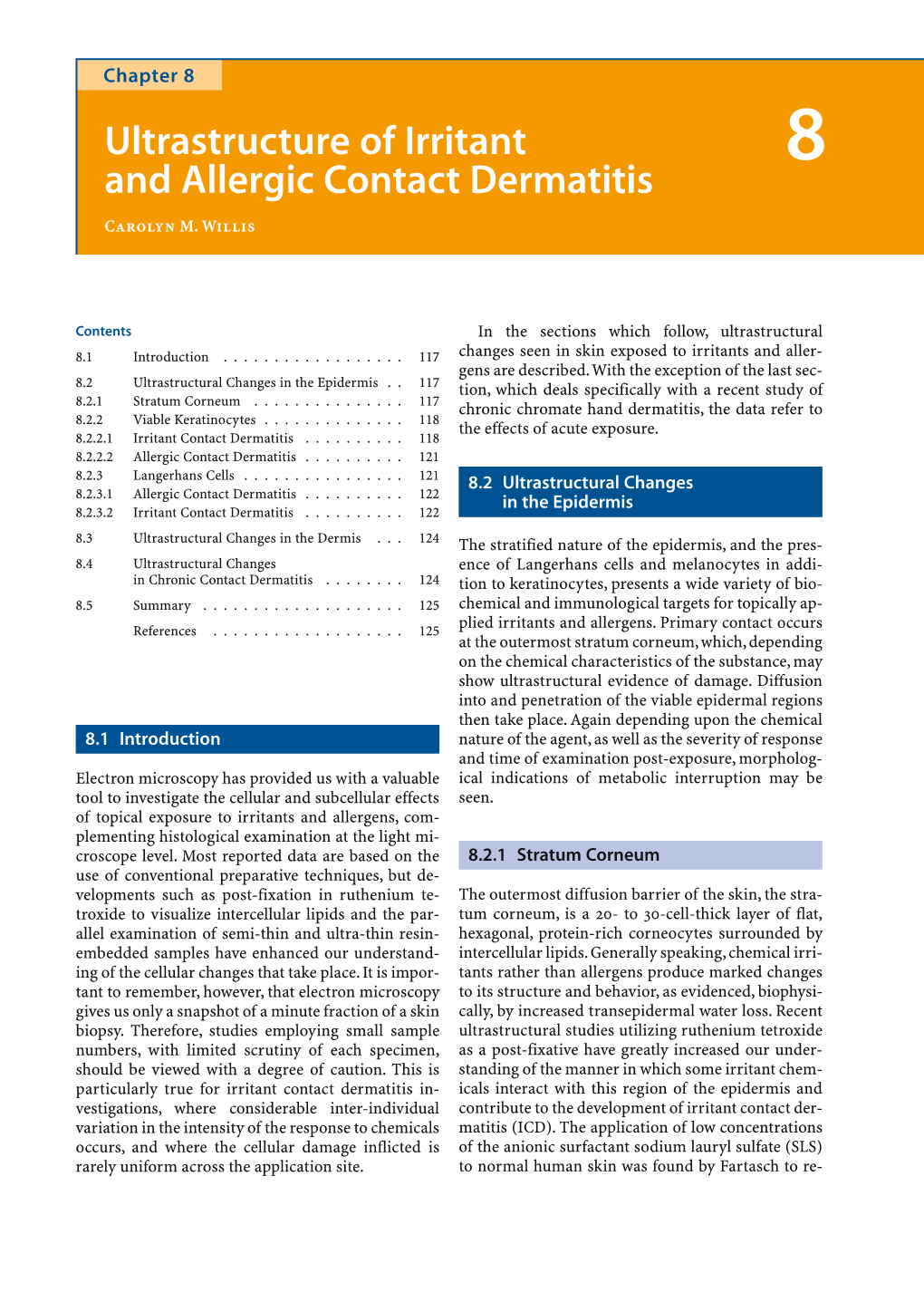 Ultrastructure of Irritant and Allergic Contact Dermatitis Chapter 8 119