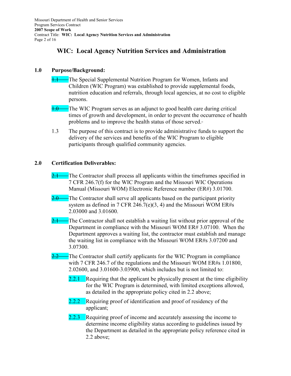 WIC Local Agency (LA) Contract s1