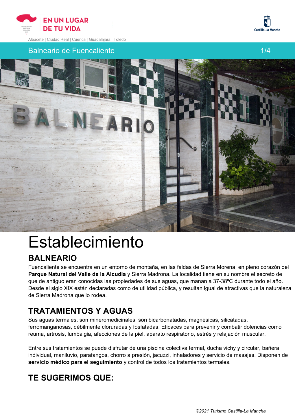 Descargar Guía De Viaje Balneario De Fuencaliente