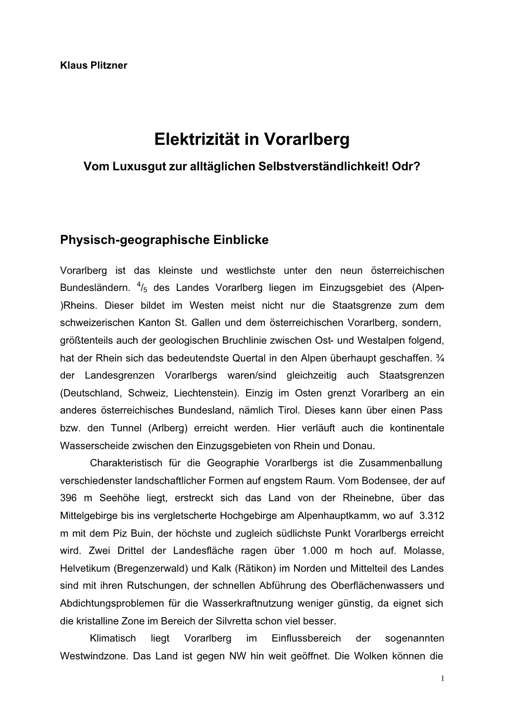 Elektrizität in Vorarlberg