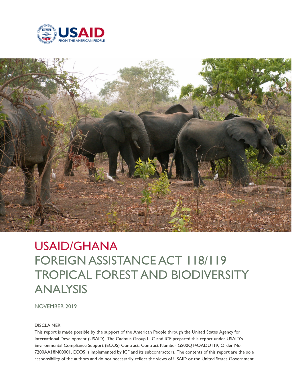 Usaid/Ghana Foreign Assistance Act 118/119 Tropical Forest and Biodiversity Analysis