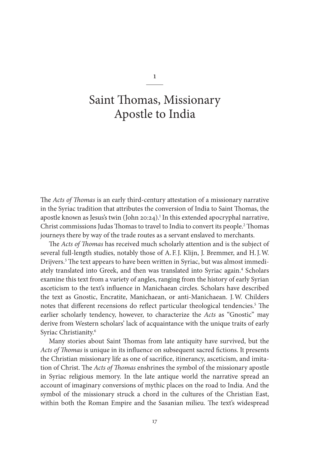 Saint Thomas, Missionary Apostle to India