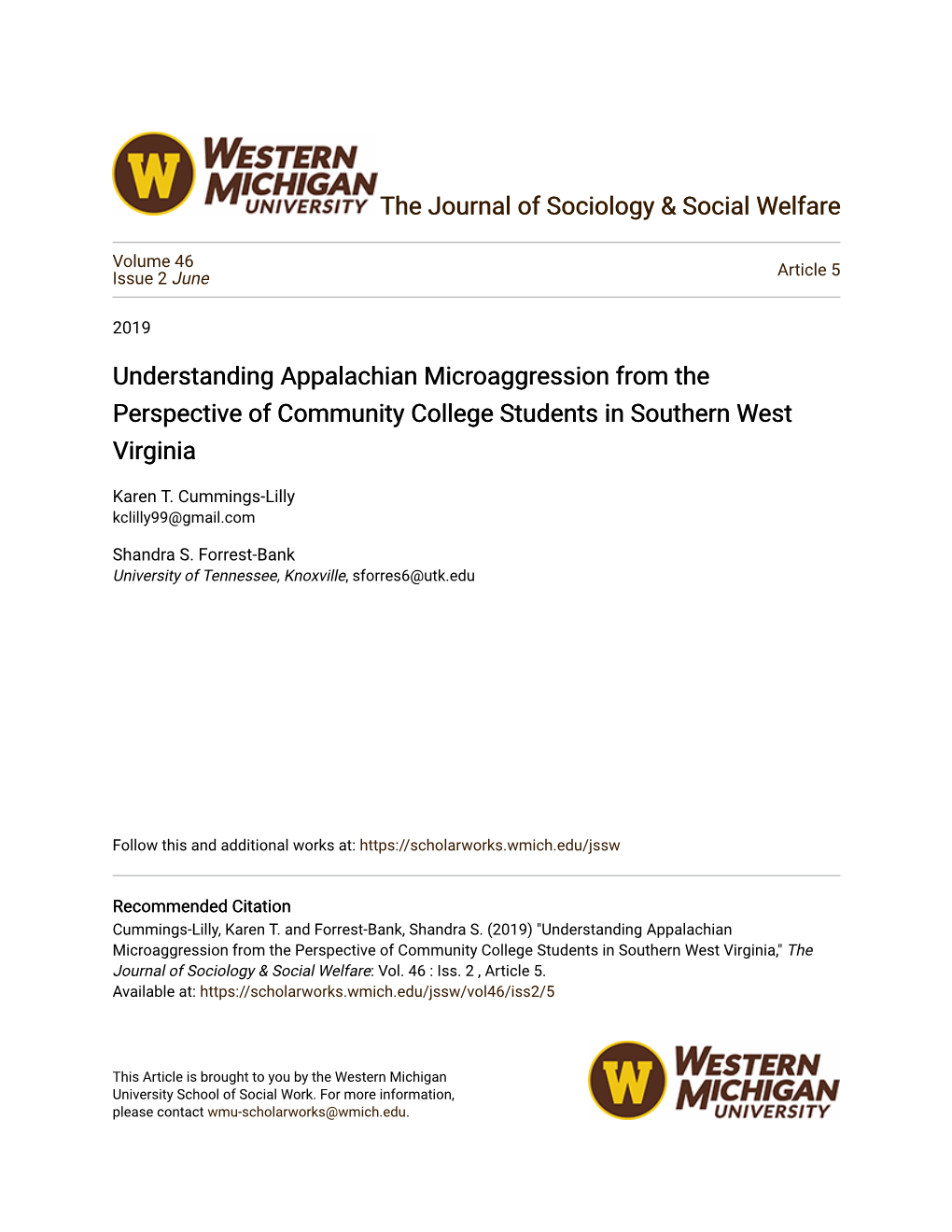 Understanding Appalachian Microaggression from the Perspective of Community College Students in Southern West Virginia