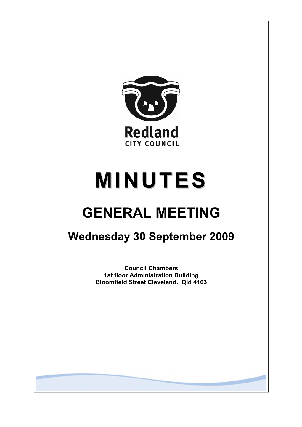 30 September 2009 General Meeting Minutes