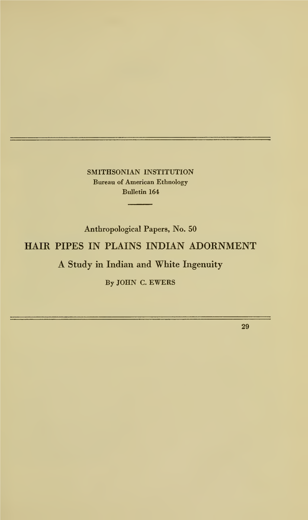 Hair Pipes in Plains Indian Adornment