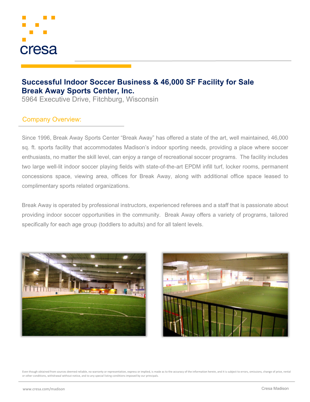 Successful Indoor Soccer Business & 46,000 SF Facility for Sale Break