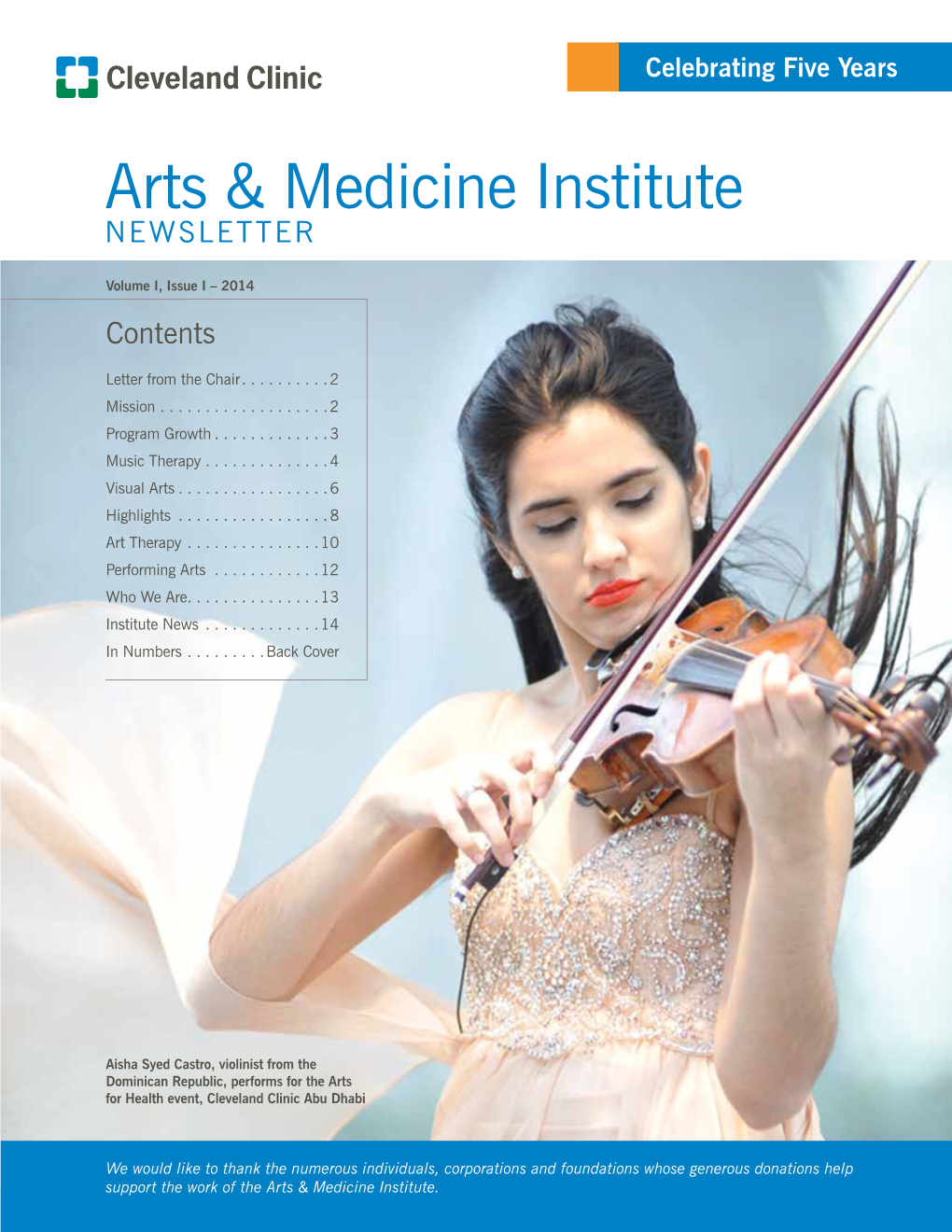 2014 Arts & Medicine Institute Newsletter