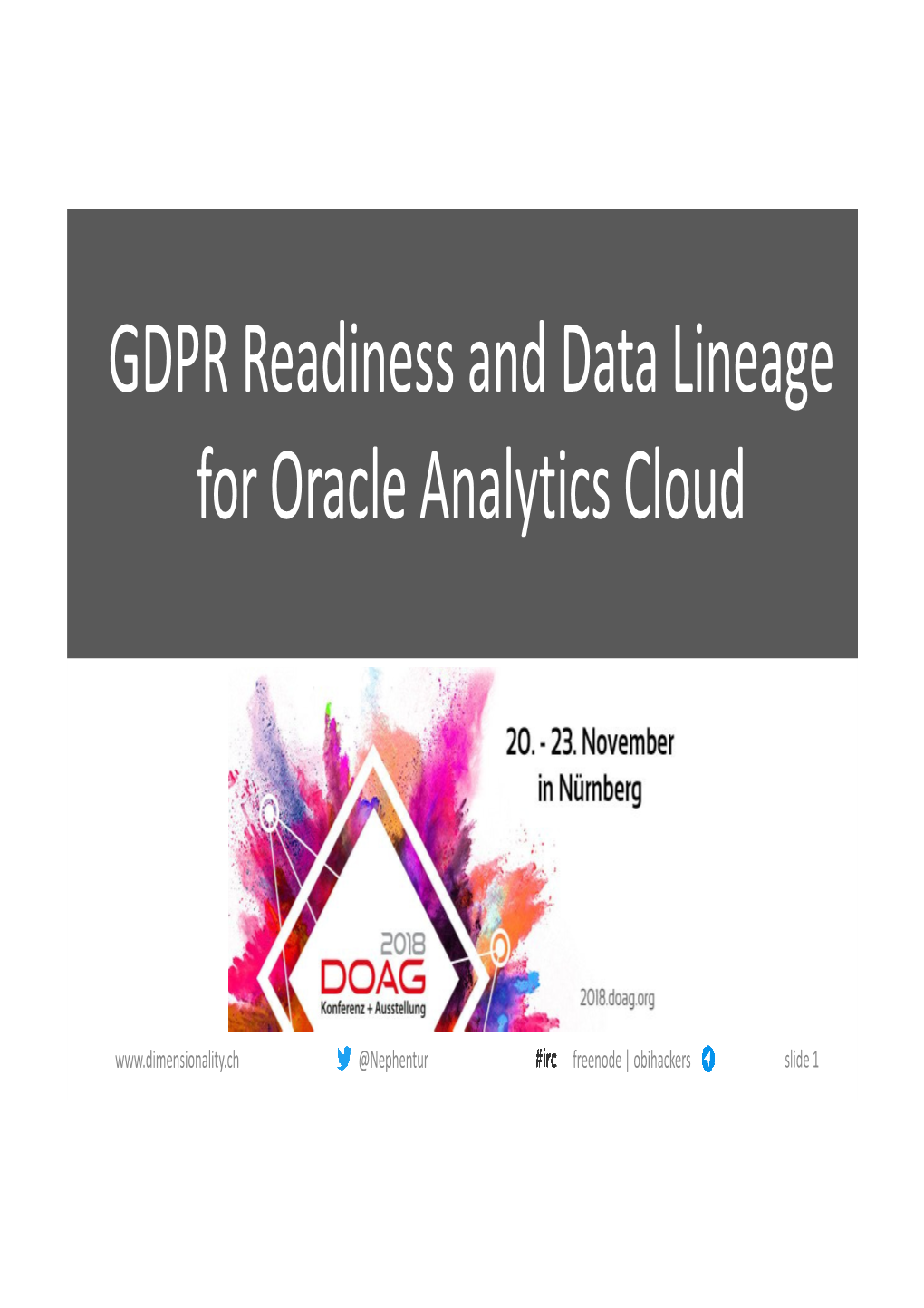 GDPR Readiness and Data Lineage for Oracle Analytics Cloud