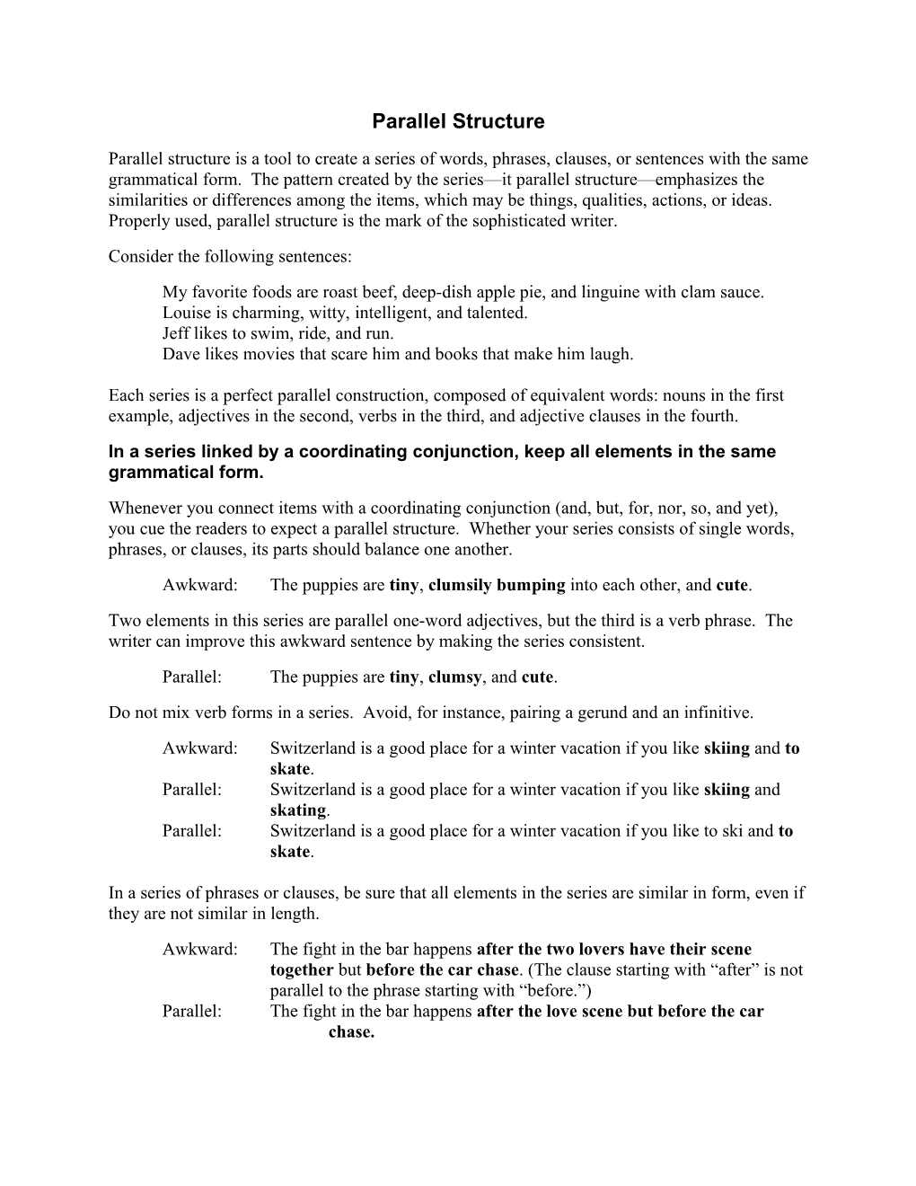 Parallel Structure s1