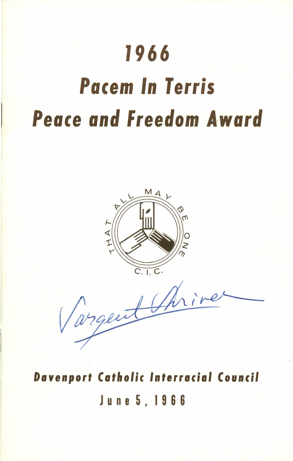 Pacem in Terris Peace and Freedom Award