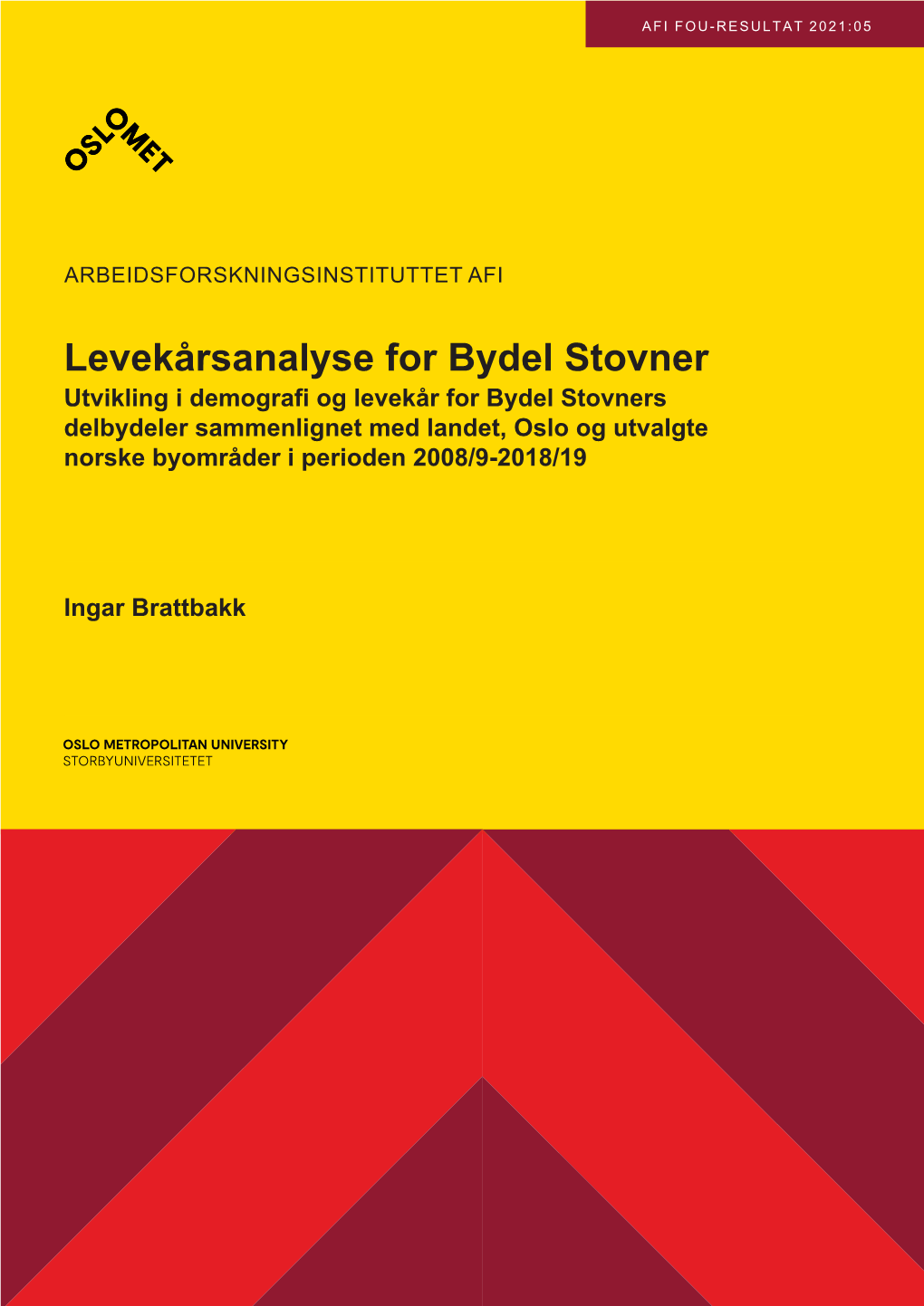 Levekårsanalyse for Bydel Stovner