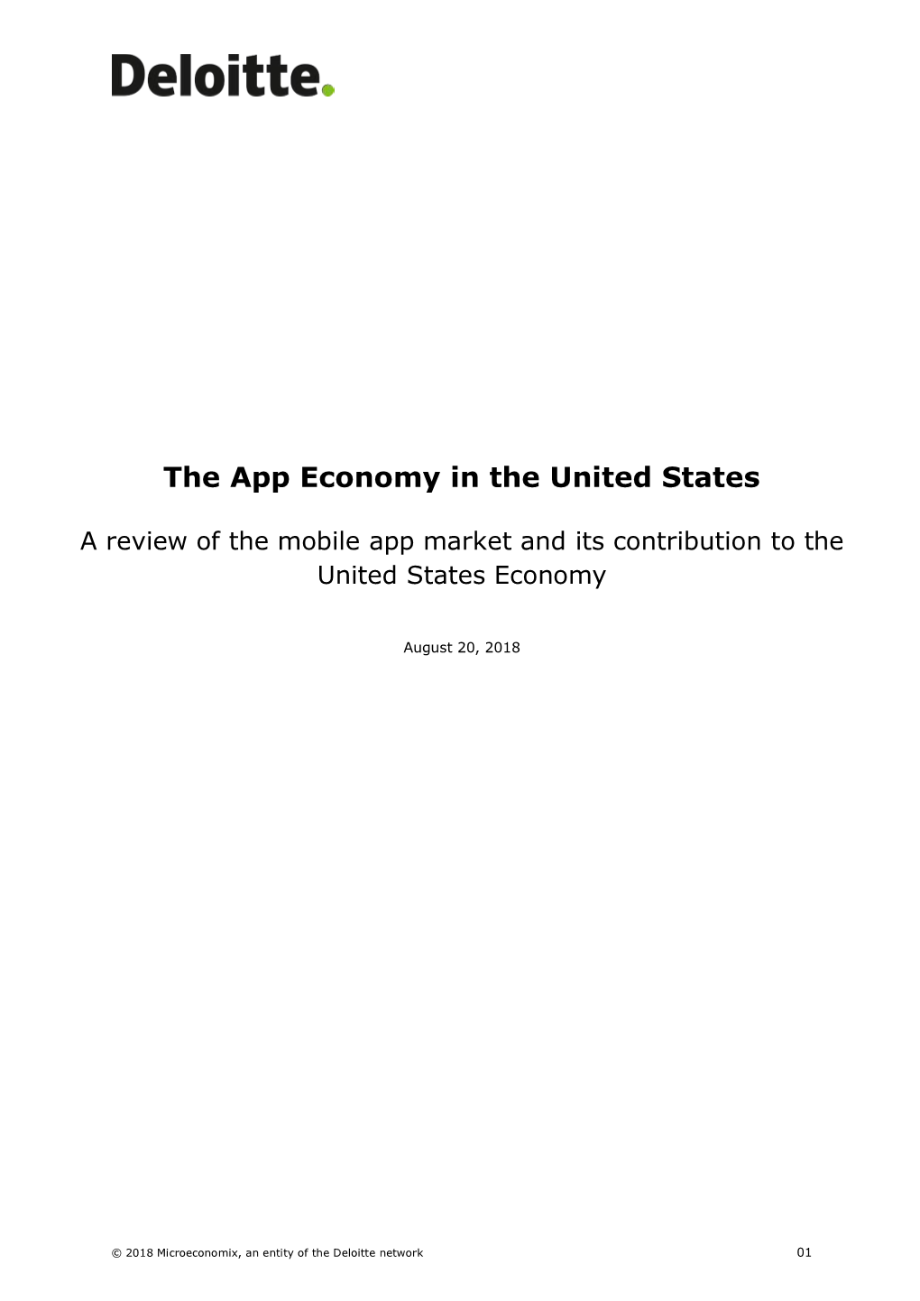 Deloitte Network 01 the App Economy in the United States | Confidential Document