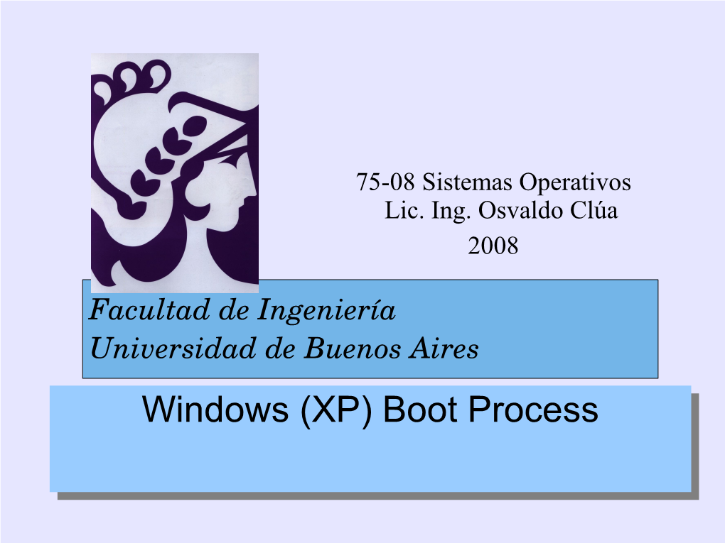 Windows (XP) Boot Process Resumen