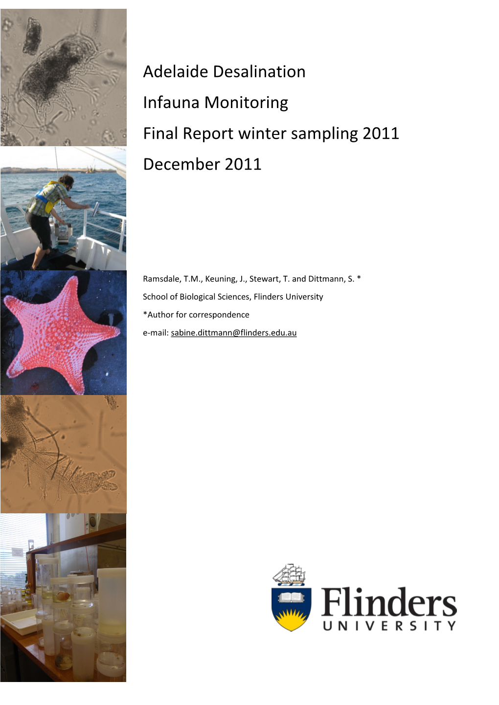 Adelaide Desalination Infauna Monitoring Final Report Winter Sampling 2011 December 2011