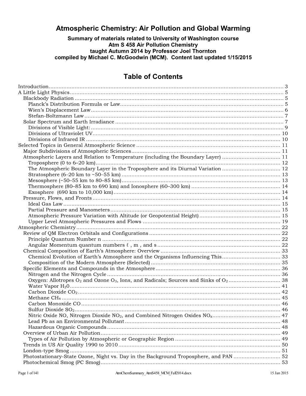 Atmospheric Chemistry