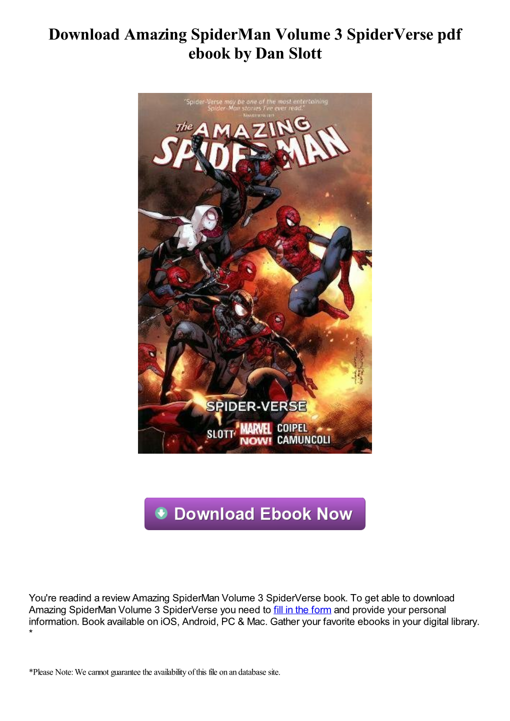 Download Amazing Spiderman Volume 3 Spiderverse Pdf Ebook by Dan Slott
