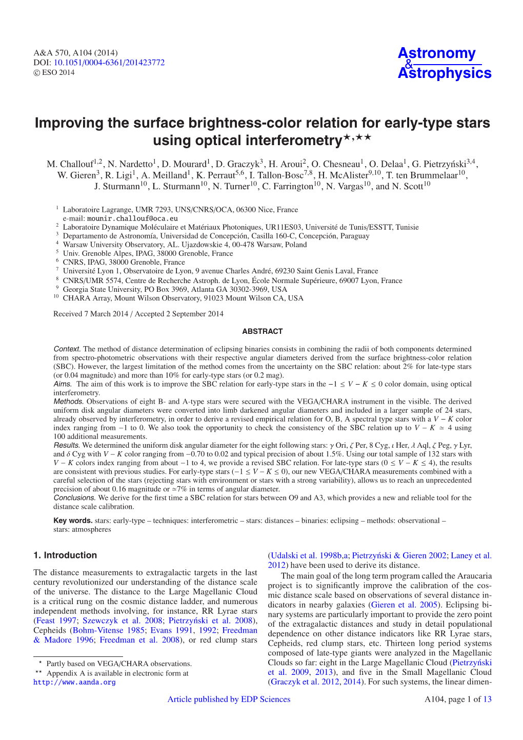 Improving the Surface Brightness-Color Relation for Early-Type Stars Using Optical Interferometry�,