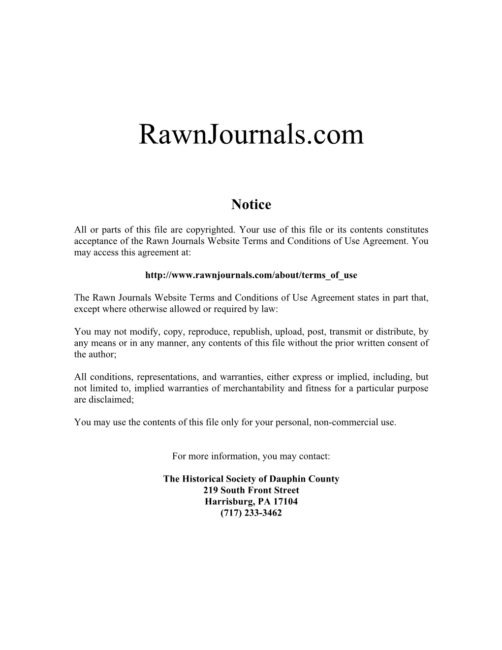 Introducing Charles Rawn, His Journals, and Their Editors