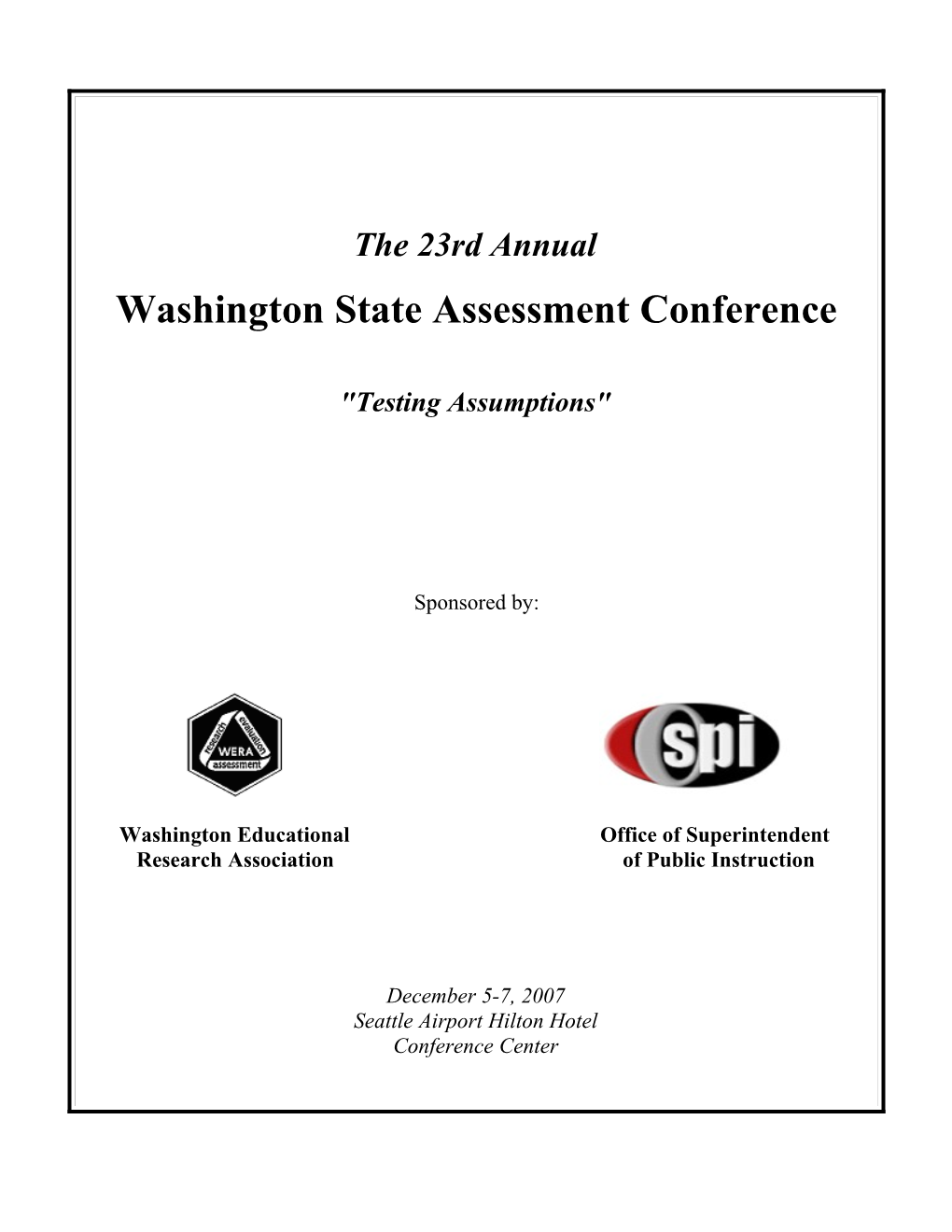 Washington State Assessment Conference