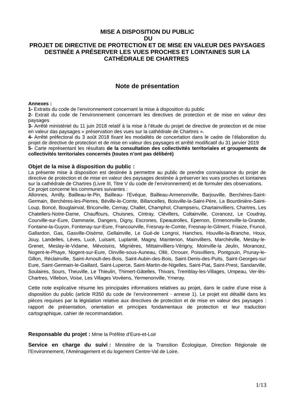 Note De Présentation