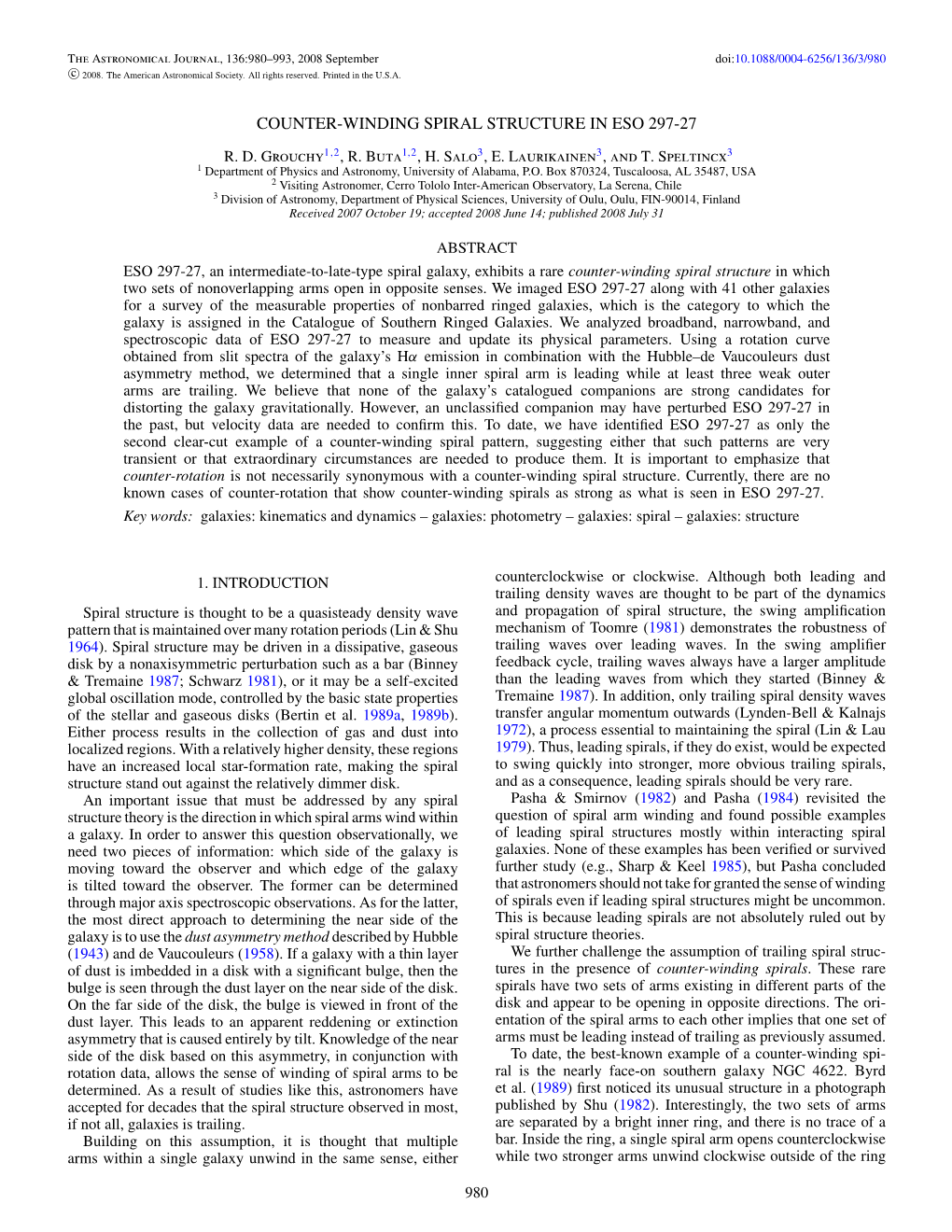 Counter-Winding Spiral Structure in Eso 297-27