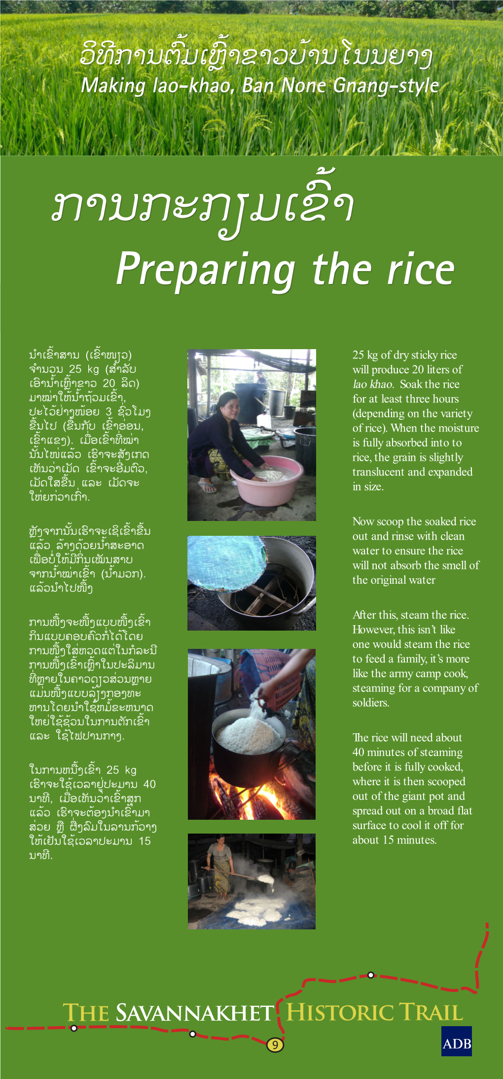 25 Kg of Dry Sticky Rice Will Produce 20 Liters of Lao Khao. Soak the Rice For