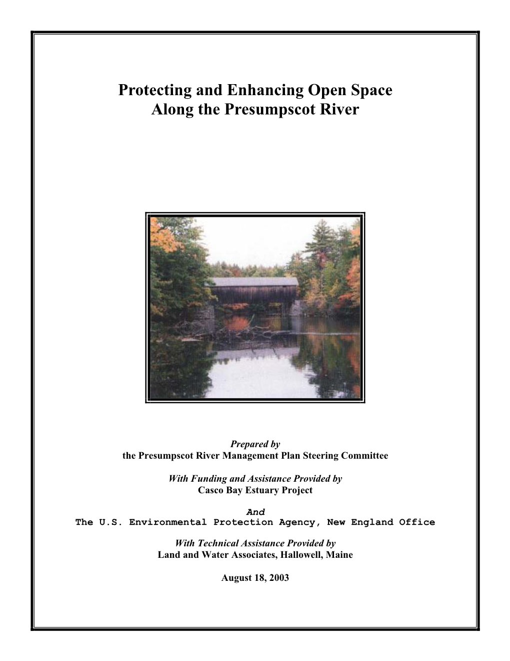 Protecting and Enhancing Open Space Along the Presumpscot River