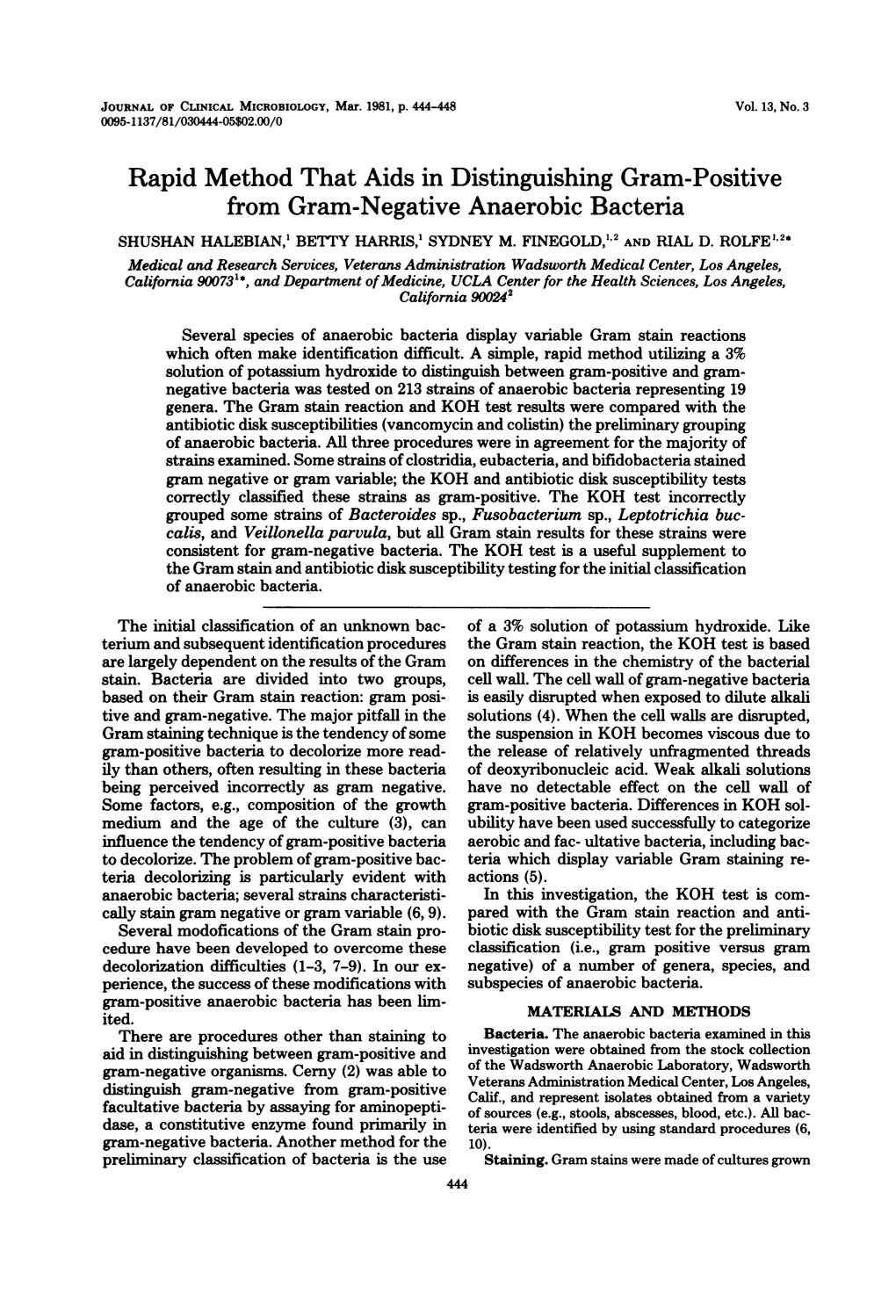 Rapid Methodthat Aids in Distinguishing Gram-Positive