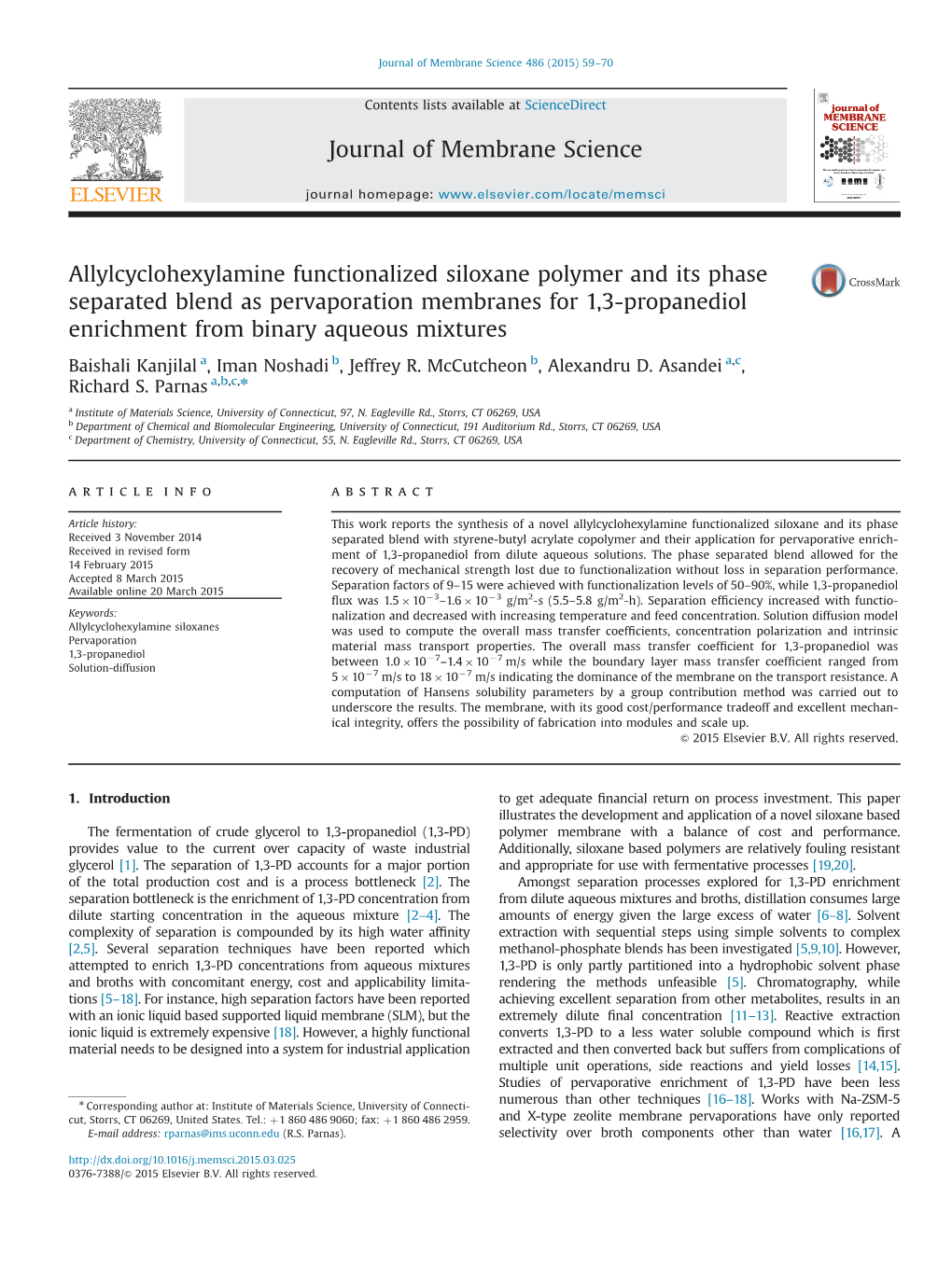 Allylcyclohexylamine Functionalized Siloxane Polymer and Its Phase