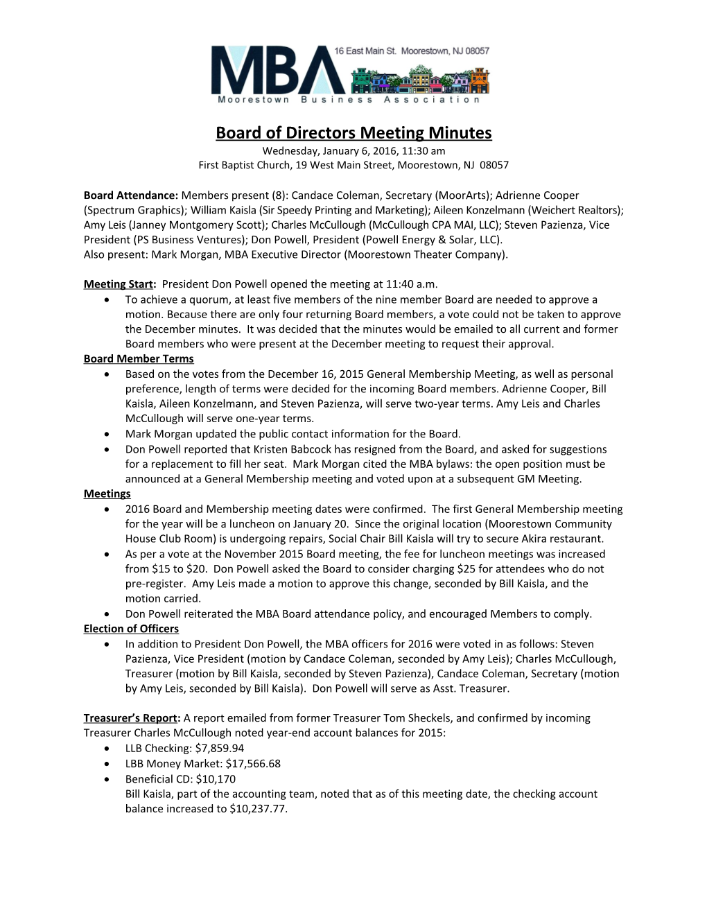 Board of Directors Meeting Minutes s2