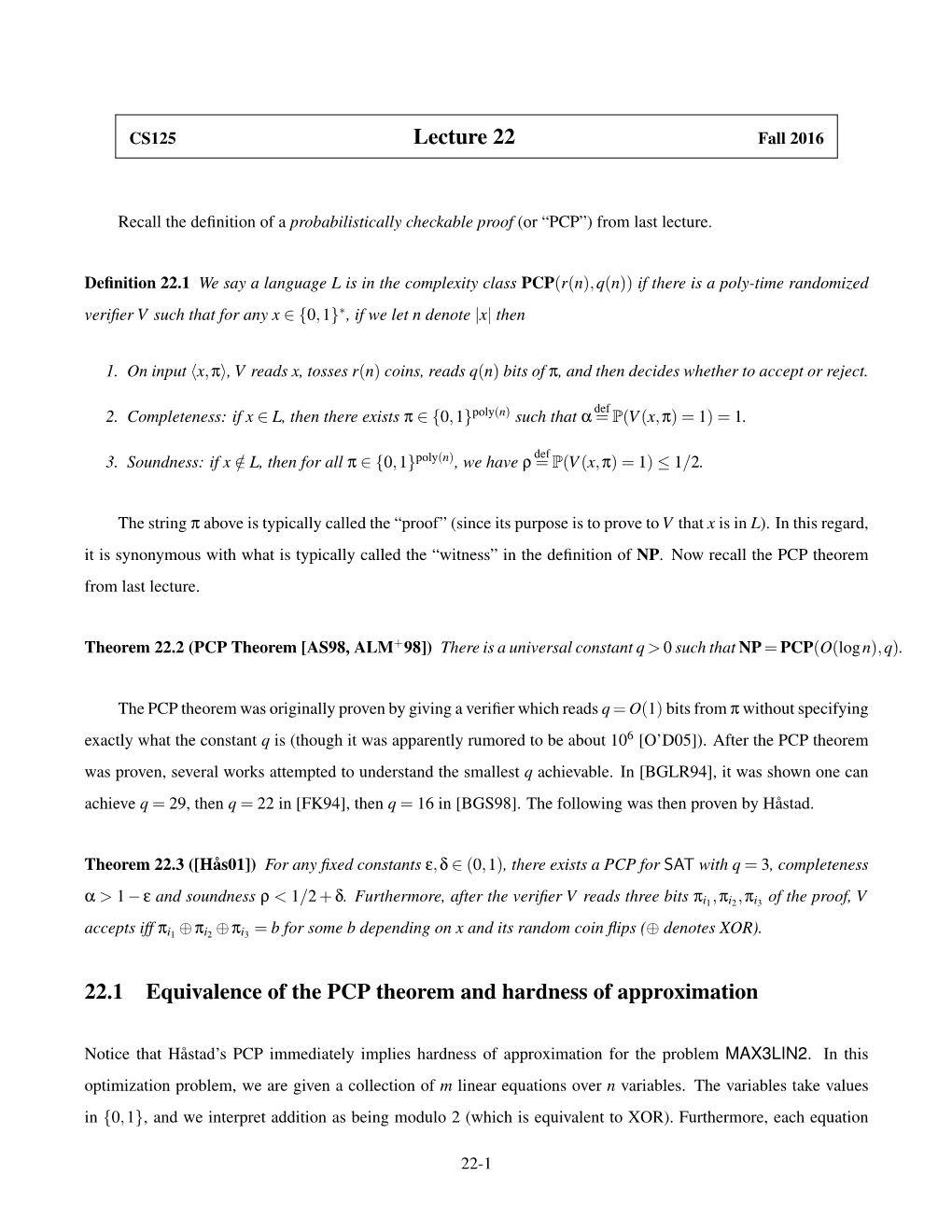 PCP Theorem, Hardness of Approximation, And