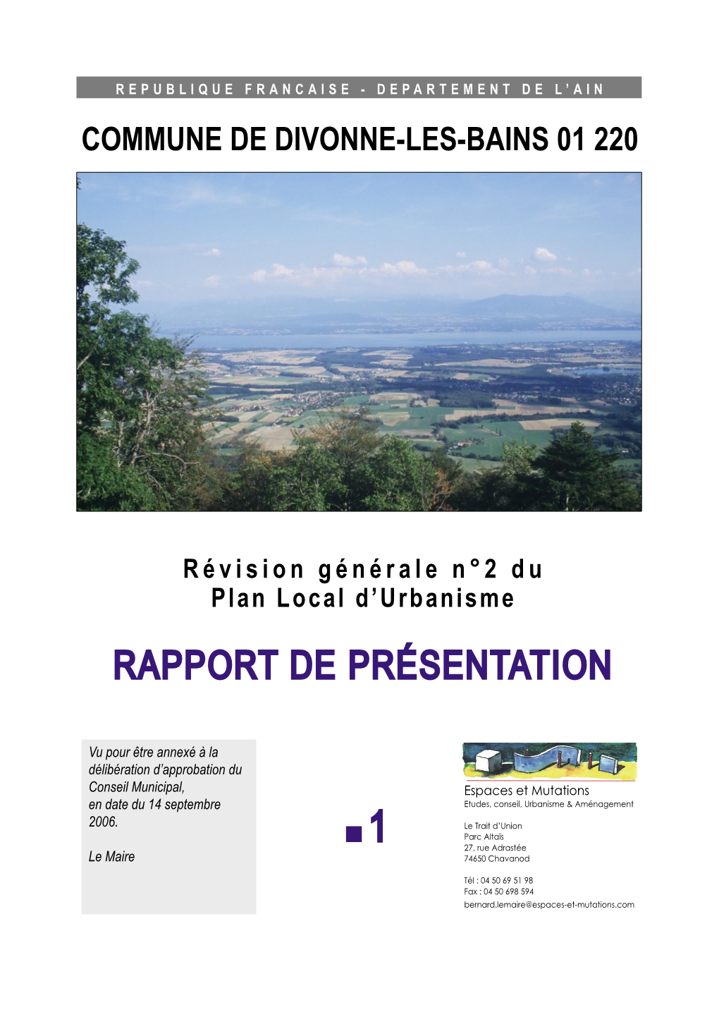 Di-Rapport De Présentation