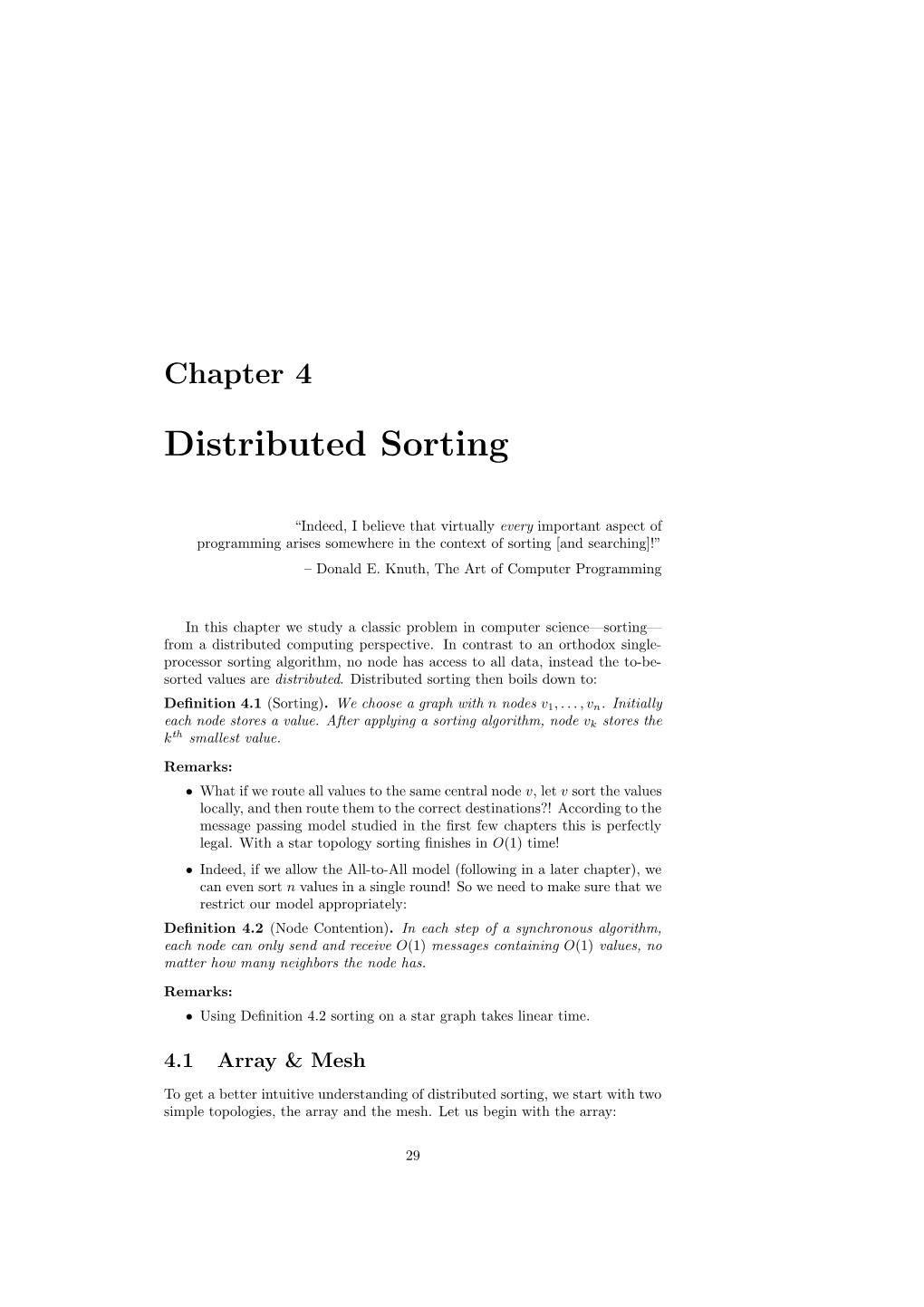 Chapter 4: Distributed Sorting