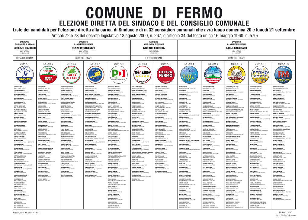 140X100 Candidati Liste