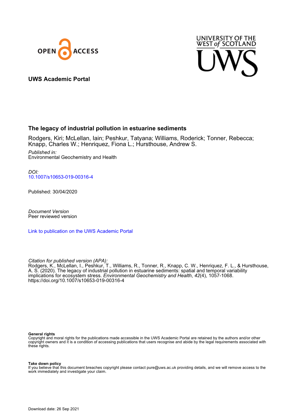 2019 04 30 Rodgers Et Al Pollution