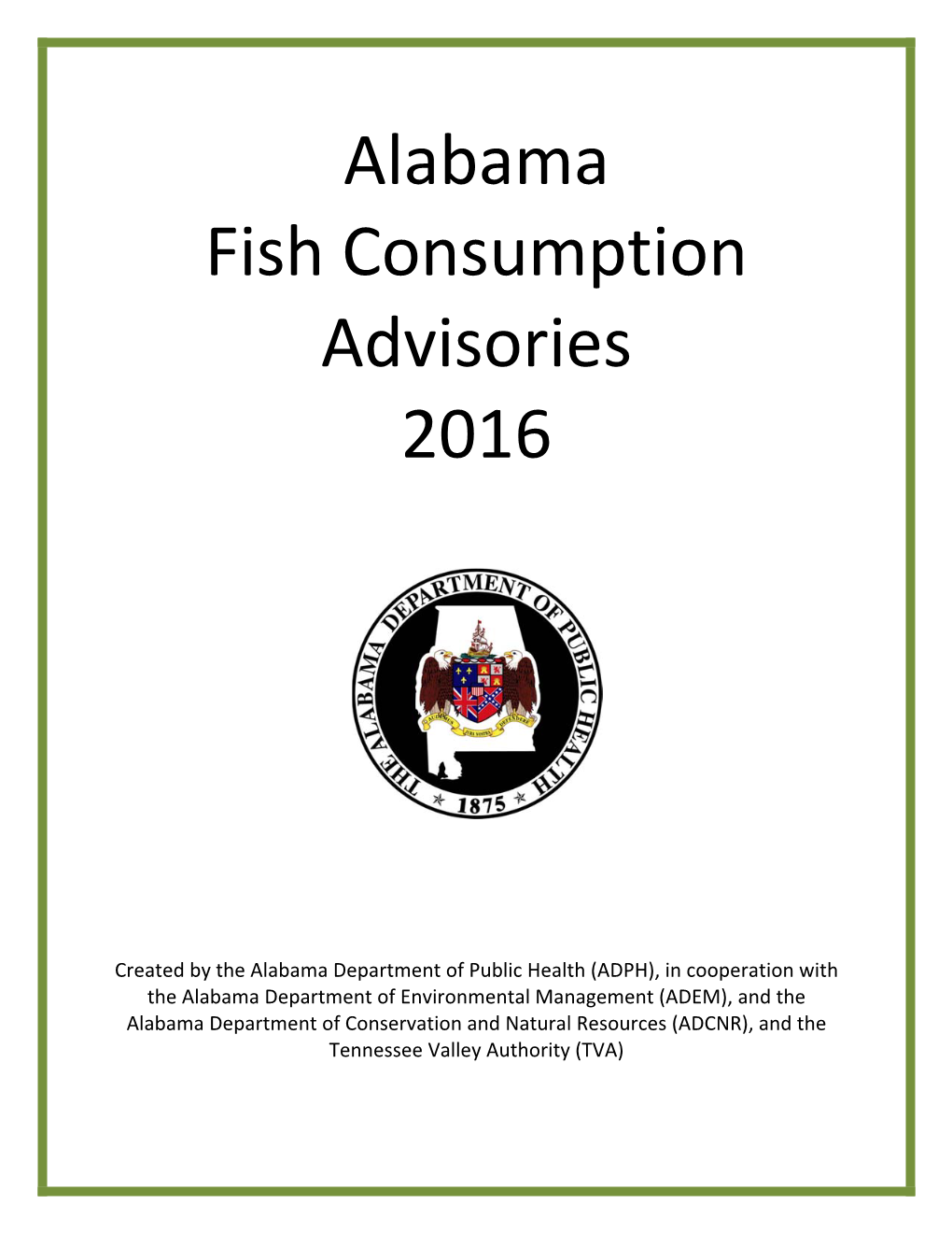 Alabama Fish Consumption Advisories 2016